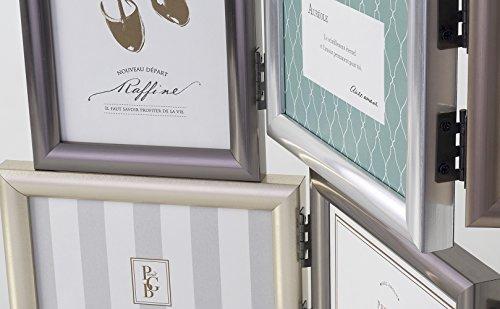 Kishima KP-31340 Photo Frame, Large, Tabletop, Wall-Mounted, Horizontal, 6-Window, Stylish Silver and Bronze, Interior Frame