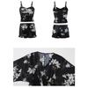 Summer Sexy Swimwear Women 3 Piece Set Vintage Print Elegant Swimsuits Fashion Sweet Hipster Y2k Floral Drape Irregular Bikinis