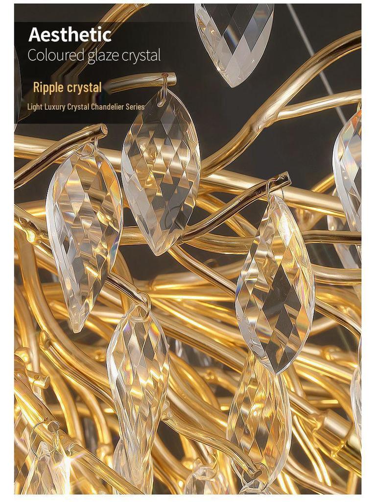 Luxurious K9 Crystal Branch Chandelier: Elegant Lighting for Living Rooms, Bedrooms, or Restaurants
