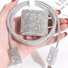 Fashionable Rhinestones Power Block Cover Collection With Charging Wire Guard And Practical Twist Cord Keeper