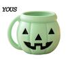 Funny Pumpkin Kitchen Organizer Halloween Ice Cream Cup with Spoon, Keeps Hands Warm Dessert Holder Cup, PLA Creative Sleeve for Home Party