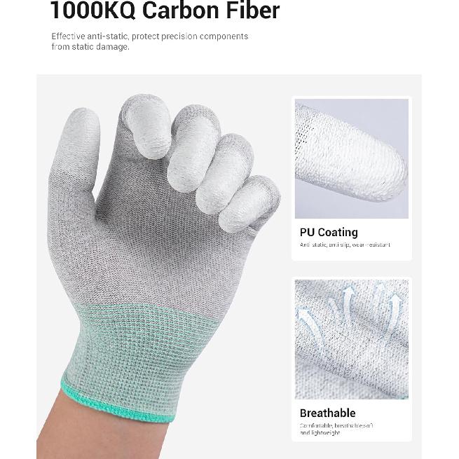 ThxToms ESD Anti Static Gloves, High Resistance Carbon Fiber Protects Your Computer Safe