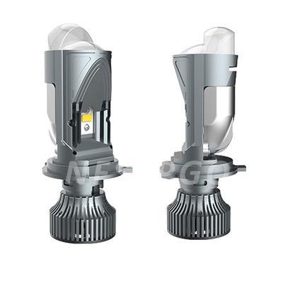مصباح سيارة 120 واط عدسة صغيرة LED H4 مصابيح مصباح أمامي للسيارات شعاع عالي شعاع منخفض H4 LED بروجكتور عدسة مزدوجة مروحة تيربو 6000 كلفن أبيض