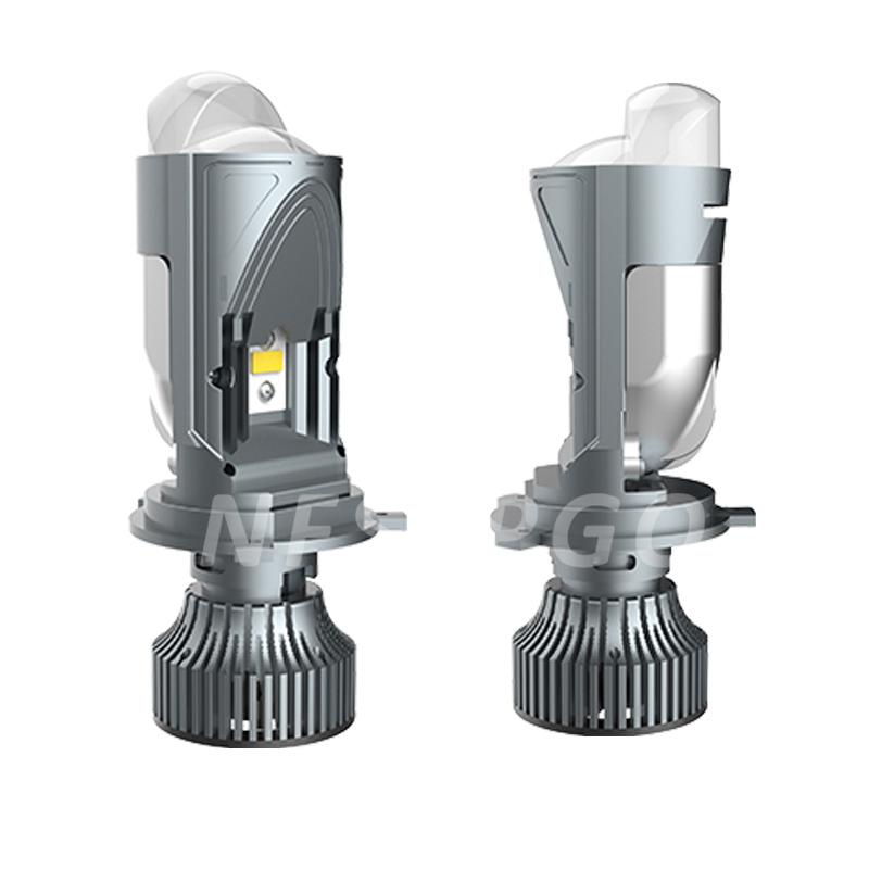 

120 Вт Автолампа Мини Линза Светодиодные Лампы H4 Фара для Автомобилей Дальний Свет Ближний Свет H4 Светодиодный Проектор Двойная Линза Турбо Вентилятор 6000K Белый H4