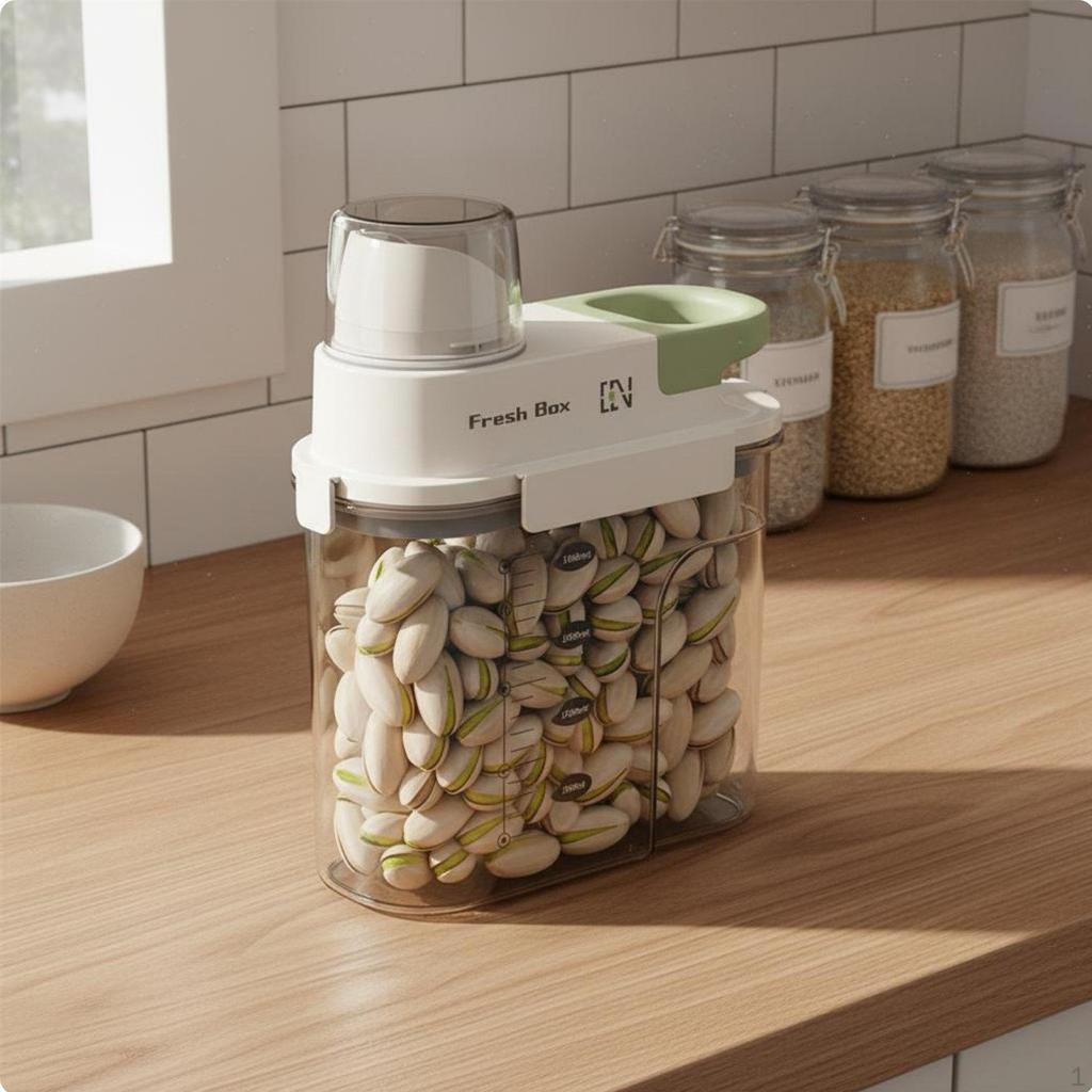 Rice Storage Container DampnessResistant Bin Includes Measuring Cup Sealed Grain