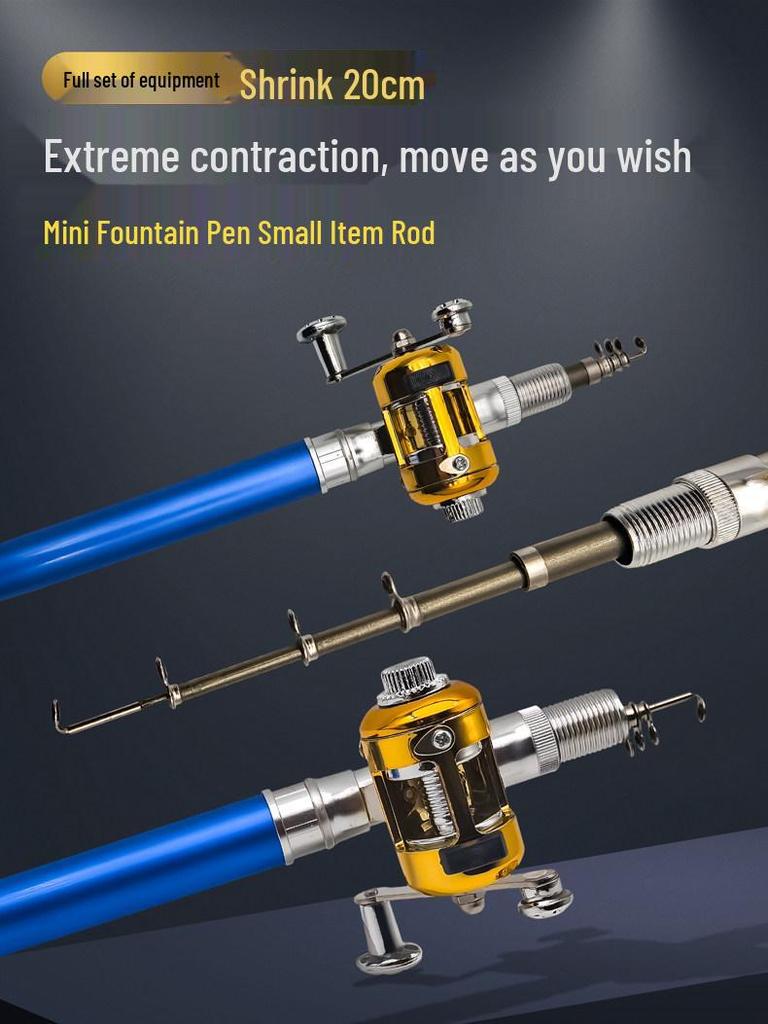 Mini Pen Fishing Rod Set: Ultra-Short Raft Rod with Reel for Convenient Parent-Child Fishing Adventures