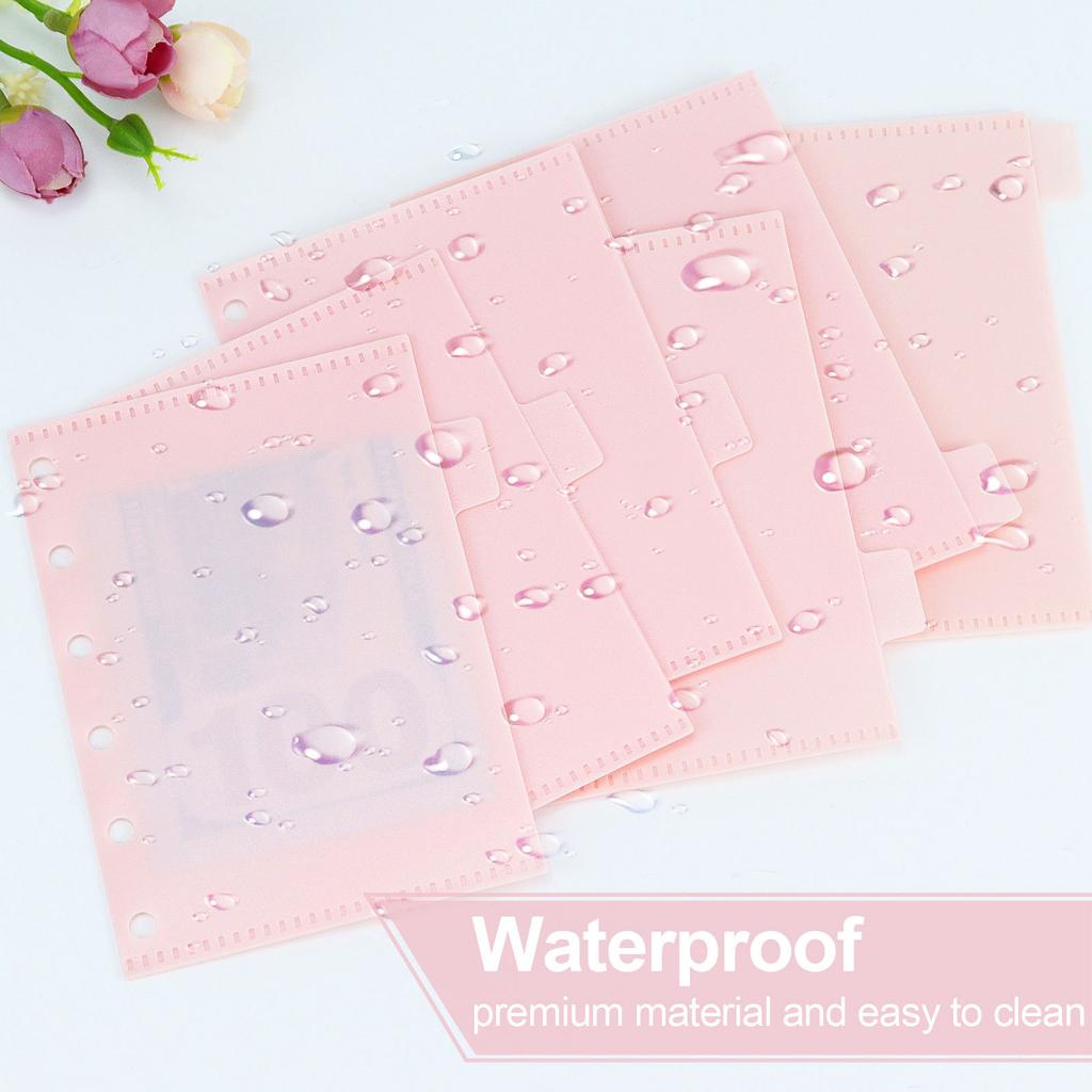 A7 5 ks Kapsy do pořadače Zipové složky do pořadače pro 6kroužkový zápisník Dělicí strana Vodotěsná PVC Kapsa na dokumenty