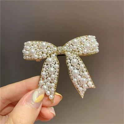 Nové korejské Sweet Simulované Pearl Bowknot Sponky do vlasů Sponky pro ženy Módní vlasové doplňky Sponky do vlasů
