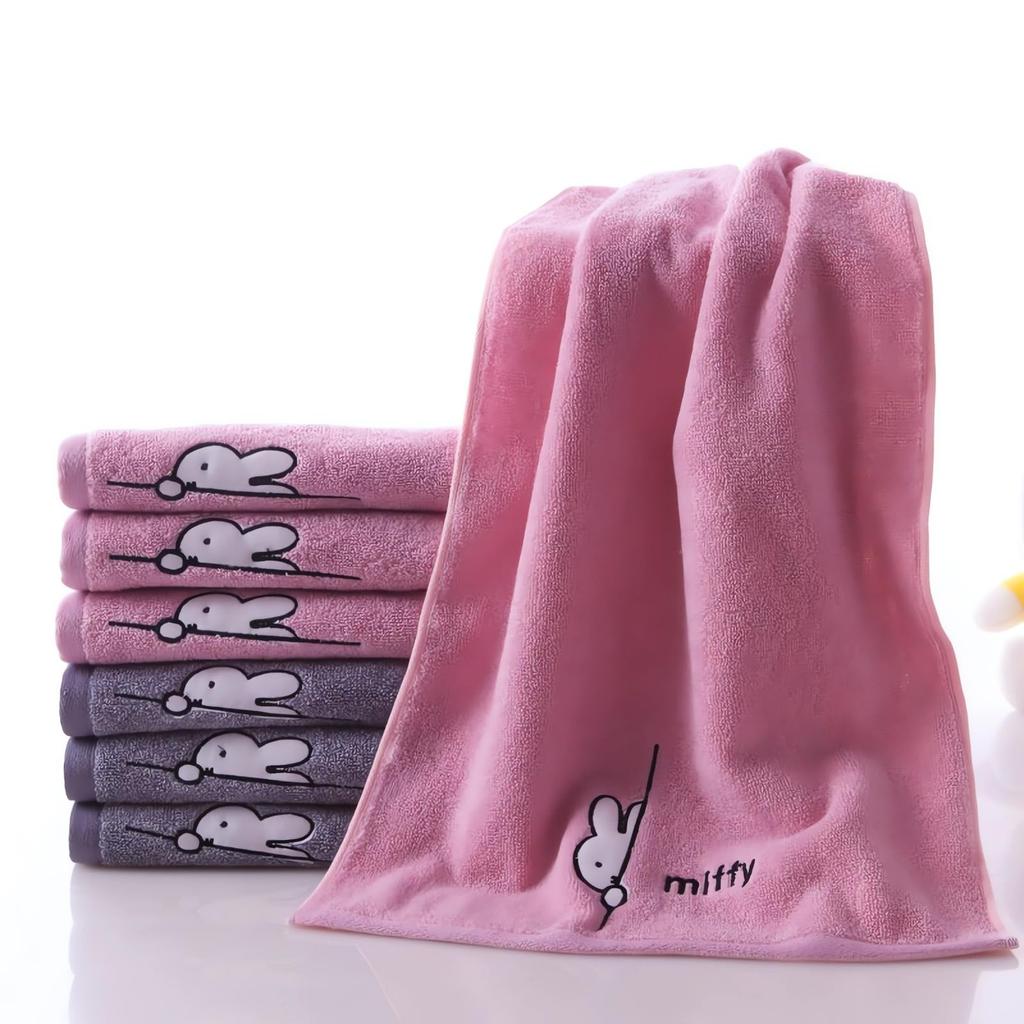 Miffy and Snoopy Face Mini Bath Hand Cute Set of Towels Towel, Towel, Towel, Soft, Lint-Resistant, Durable, Thin, (Miffy C, 4)