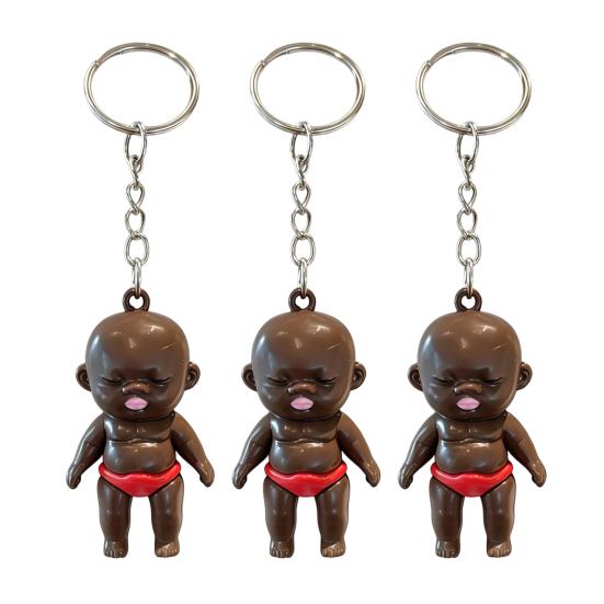 

3Pcs Keychain Pendant Transparent Doll Color Changing UV Stress Relief Small Desktop Ornament Portable Key Holder Charm 3pcs чёрный