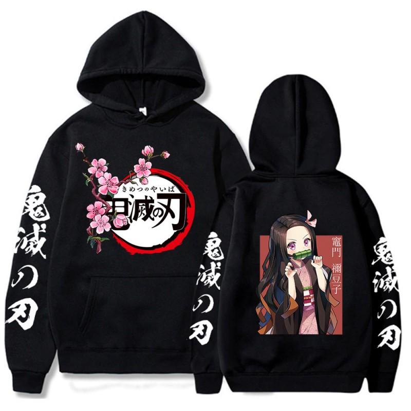 Demon Slayer Hoodie Kimetsu No Yaiba Nezuko Cosplay Sweatshirt Unisex Winter Warm Oversized Pullover