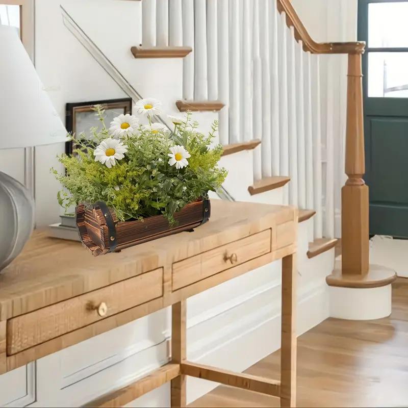 1PC Flower Tank Log Vintage Hanging Flower Pot Balcony Succulent Flower Pot Indoor Plant Flower Decoration Garden 2 Sizes