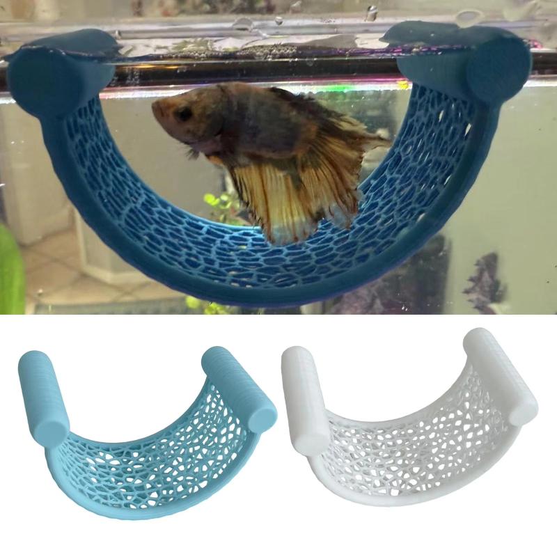 1 Stück Fischversteck Schutz 3-in-1 Hängematte Futterring & Ruheplatz für Betta Kleine Wassertiere Aquarium Schwimmende Höhle