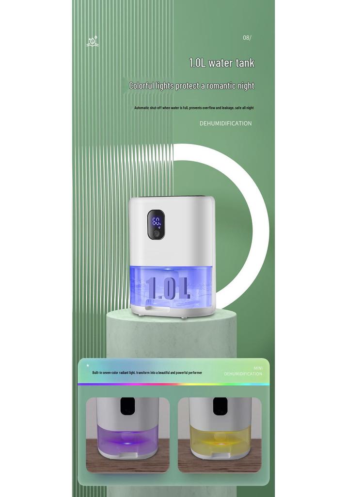 Silent Smart Mini Dehumidifier for Household Wardrobes