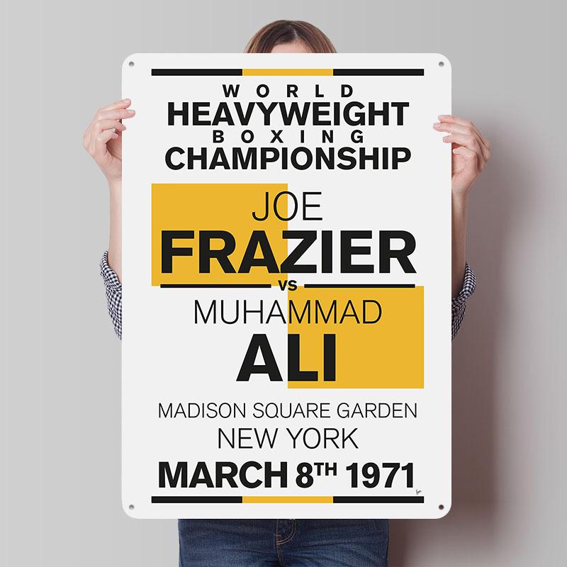 Joe Frazier Boxer Metal Posters Custom Vintage Metal Signs Wall Art Retro Tin Plaque for Man Cave Bedroom Decoration Gaming Home