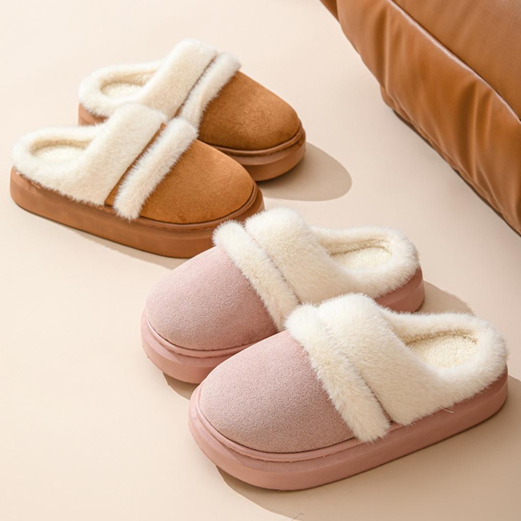 Autumn and Winter Warm Cotton Slippers for Women, Suitable for Indoor and Home Use, with Anti Slip and Anti Odor Properties, Warmth Plush Cotton Shoes