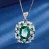 Jewelry Copper Bottom Gold Plated Jewelry Set Simulation Color Treasure Fat Square Color Diamond Set Female Main Stone 10 * 12