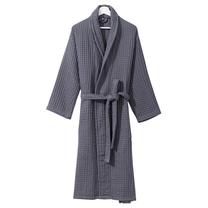 Japanische Baumwoll-Waffel-Yukata-Robe: Ganzjahres-Bademantel für Damen & Herren