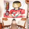 Kenma Kozume Tapestry with Custom Name Wall Hanging Room Background Cloth Home Decor Beach Mat Yoga Mat Sofa Bed Sheet