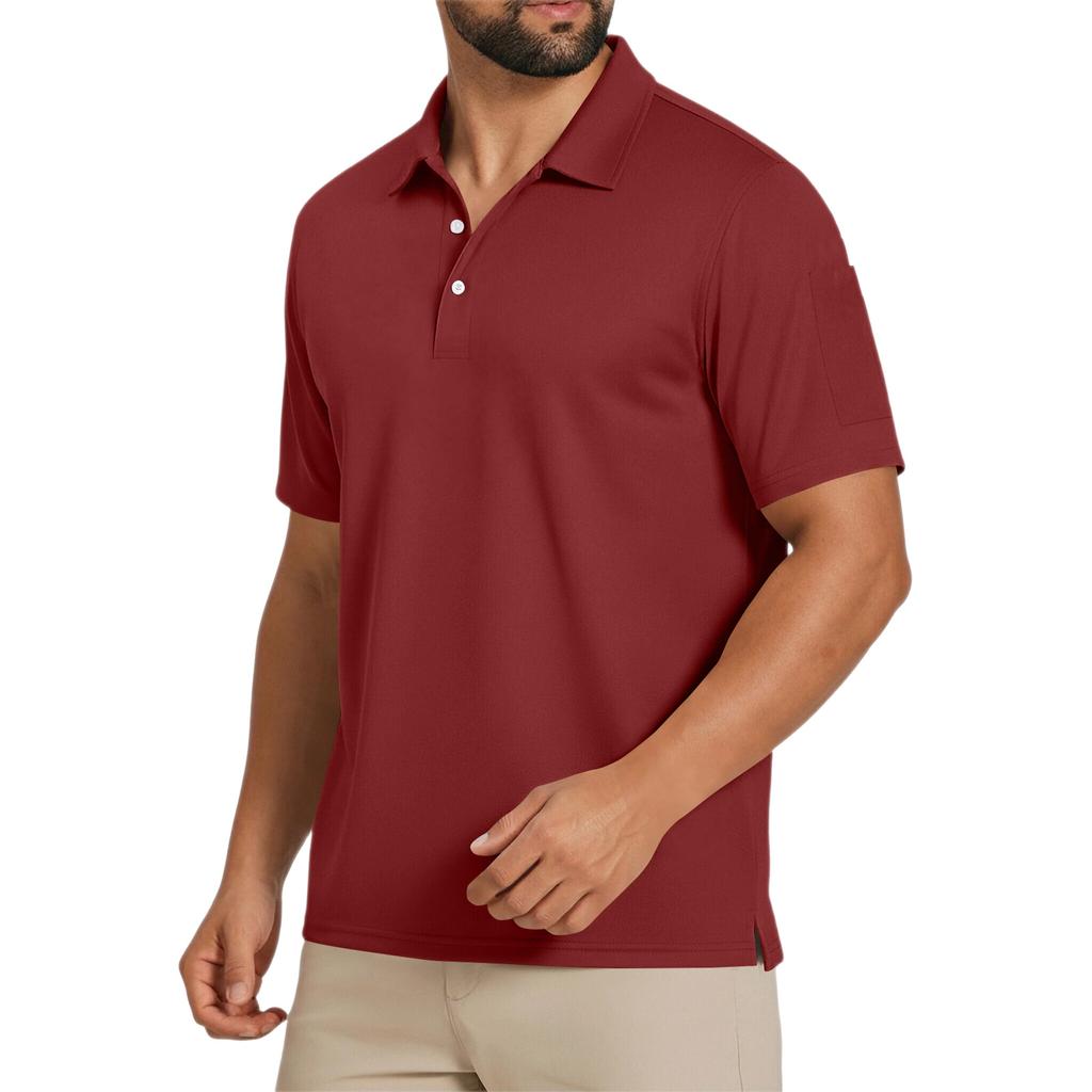 Men's Shirt With Turn-down Collar And Short Sleeves – Casual, Sophisticated T-shirt