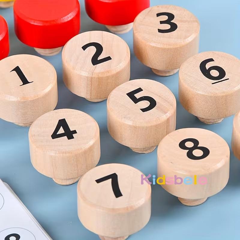 Montessori Wooden Tighten The Screw Table Game Color Number Cognition Logic Learning Early Childhood Development Toy For Toddler