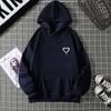 Simplic Heart Print Women Sweatshirt Soft Casual Loose Vintage Female Hoodies Winter Warm Fleece Student Tops