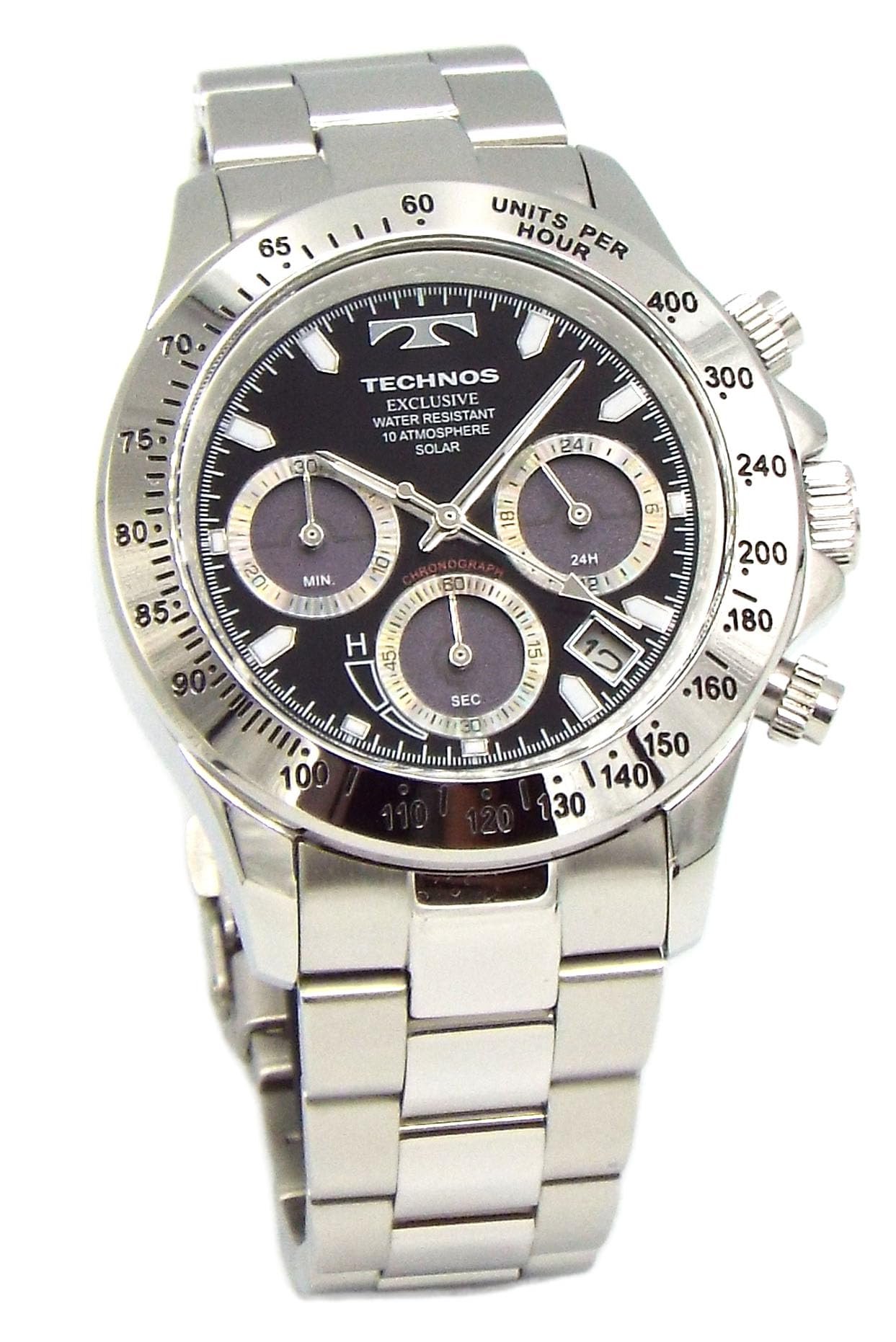 

TECHNOS SOLAR WATCH Часы Technos Solar Chronograph Черные TAE4001ASB Мужские с питанием от света [Б/У] чёрный