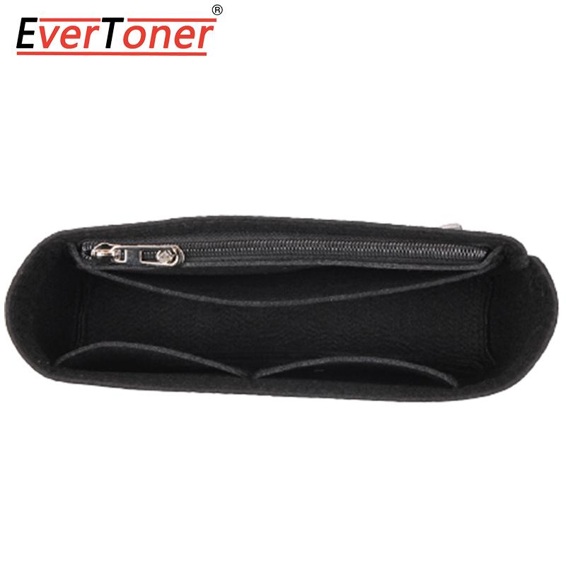 

EverToner Fits for CF Classic Flap Bag Felt Cloth Insert Bag Organizer Travel Inner Purse Portable Cosmetic Bags S чёрный