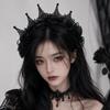 Gothic Black Rose Lace Crown Dark Style Halloween Hair Hoop  Halloween Cosplay