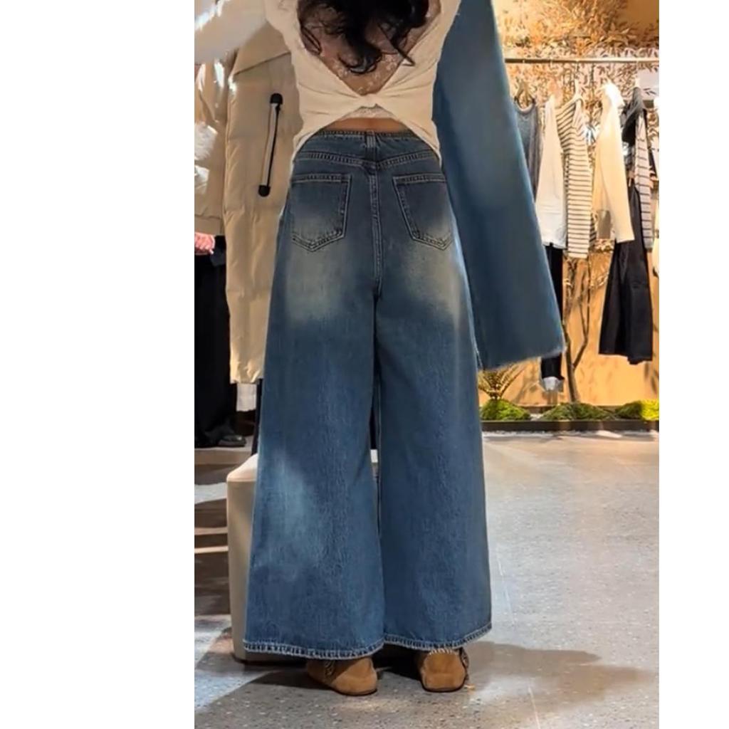 Spring High-Waisted Wide-Leg Slimming Jeans for Pear-Shaped Women
