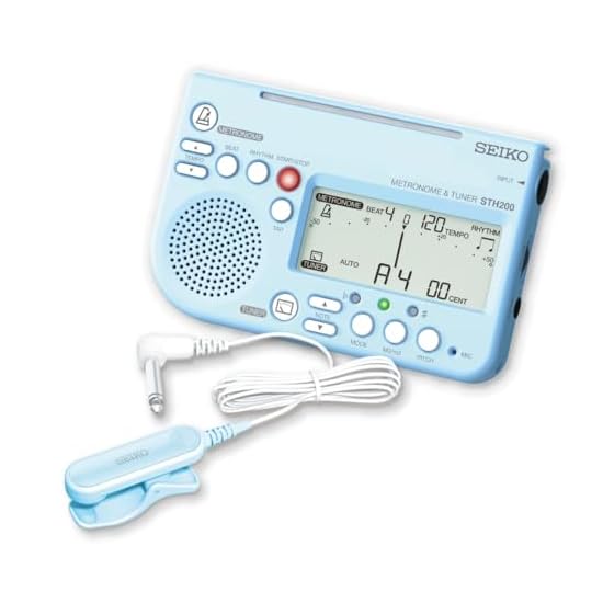 SEIKO Metronome & Tuner Blue, Pickup Microphone, 2-Piece Special Pack STH200BLSP