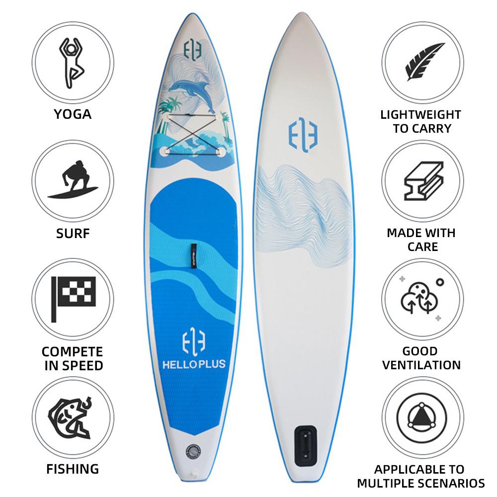 Inflatable Stand Up Paddle Board 3.5m PVC Surfboard for Adults-Stable Versatile and Portable for Surfing Racing Fishing and Yoga