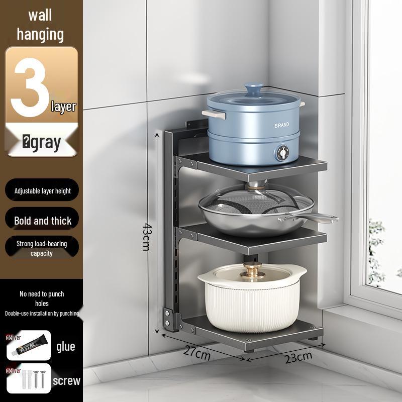 Multi-Layer Kitchen Pot Rack: Floor-Standing, Under-Sink Cookware & Storage Solution
