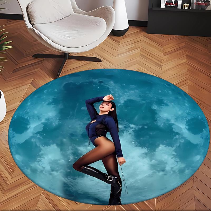 Dua Lipa (1) Alfombra Redonda de Oficina Alfombra Decorativa de Piso para Oficina Dormitorio Sala de Estar y Espacio del Hogar