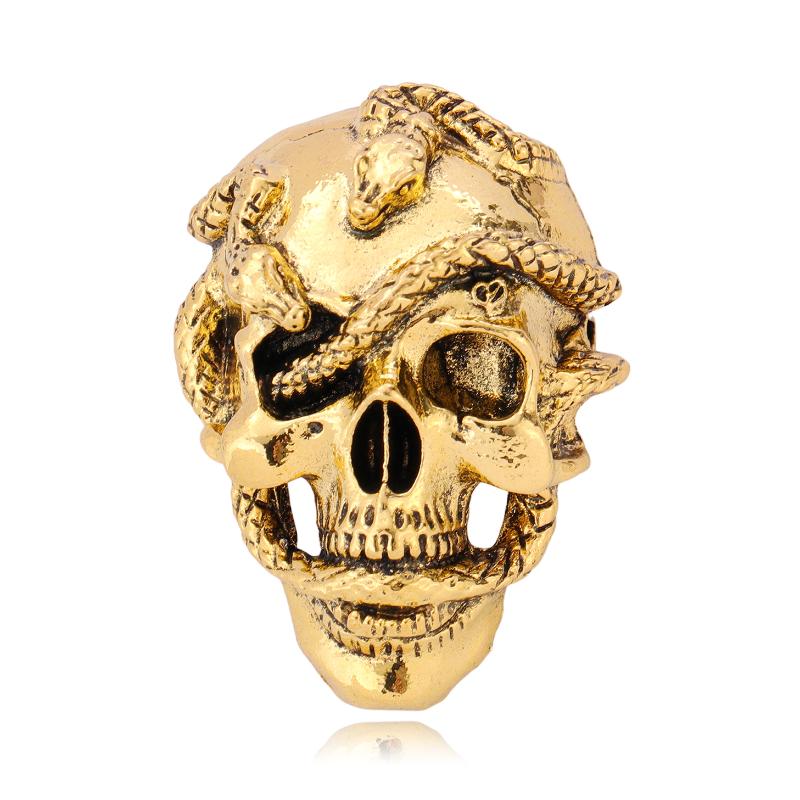 

Women Men Unisex Metal Skull Snake Brooches Lapel Pins Banquet Party Backpack Gifts Jewelry Accessories золотий