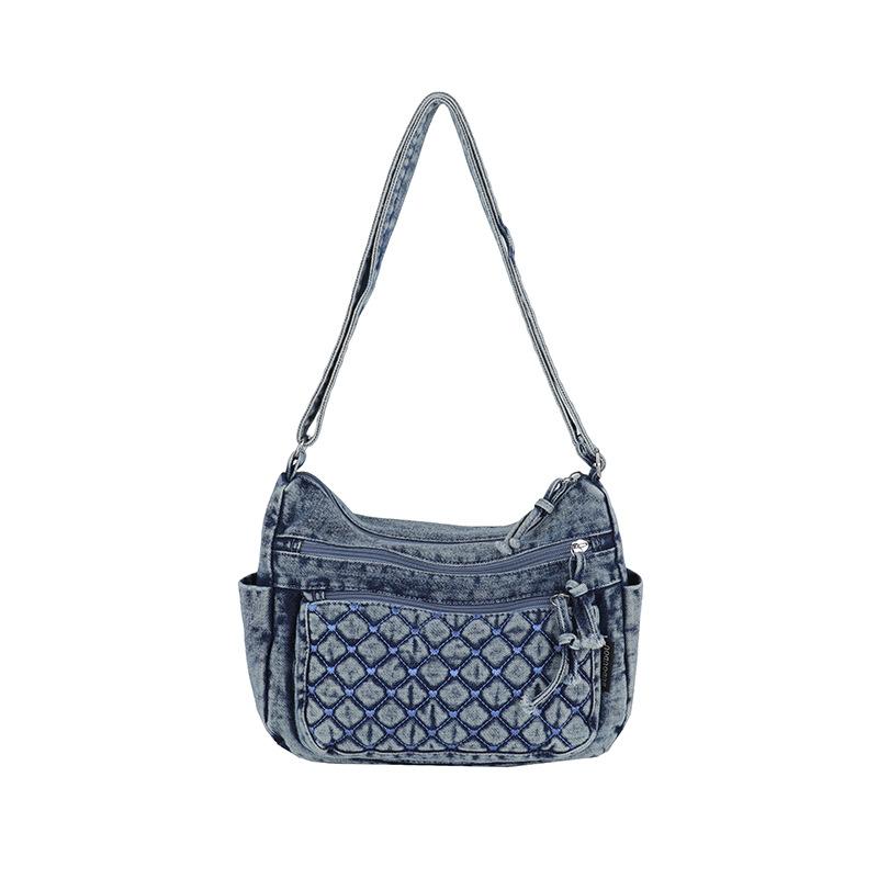 Denim Multi-Layer Small Square Bag Women's Shoulder Crossbody Bag