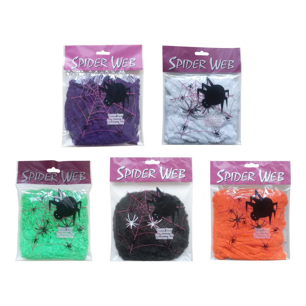 Pavučiny Halloweenské Dekorace S Falešnými , Super Pružné Pavučiny Na Halloween Vnitřní A Venkovní Party Potřeby Dekorace Garážových Vrat