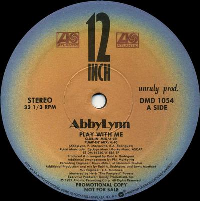 12inch Record ABBY LYNN - Play With Me DMD1054 Atlantic 1987 US Dance & Electronica Used