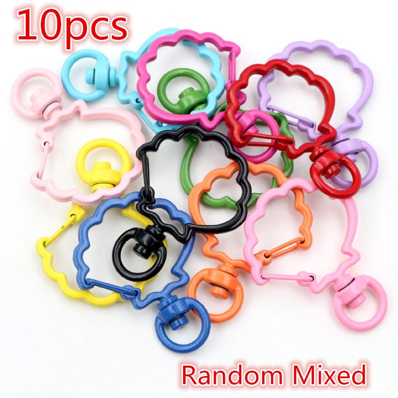 10pcs Random Mixed Snap Hook Trigger Clips Buckles For Keychain Lobster Clasp Hooks for Necklace Key Ring Clasp Jewelry Supplies