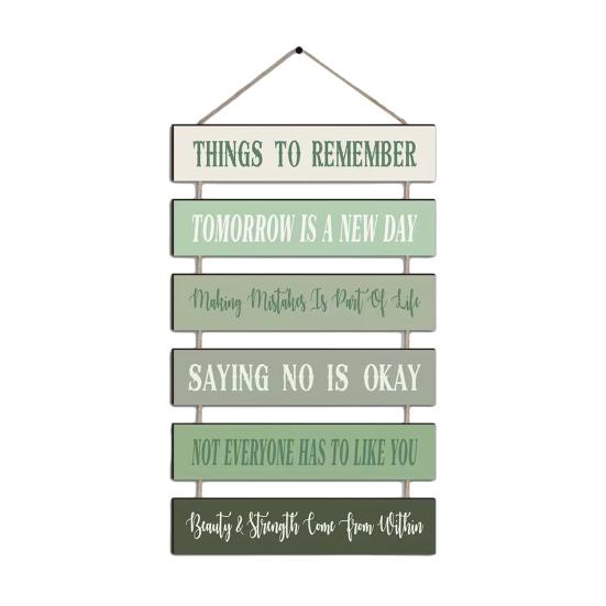 Inspirational Wall Art Hanging Rope Easy to Piece with Hemp Hang Wooden Positive
