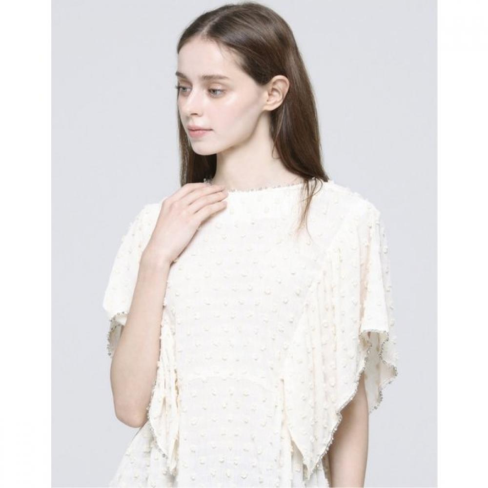 Son Jung Wan Women Dot Beads Frill Blouse Zbl6262320