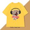 Cotton Breathable Childrens Tshirt New Cute Cat Rock Cartoon Print Parentchild Outfit Unisexs and Womens Short Sleeves