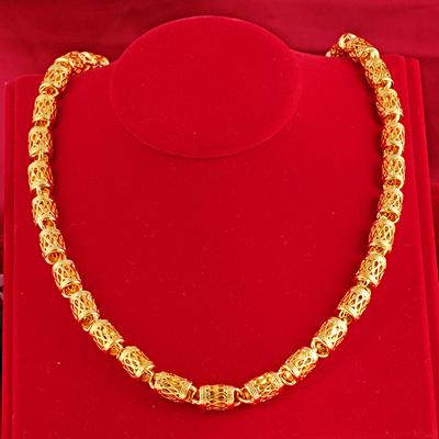 Sand Gold Jewelry Brass Gold Plated Men's Necklace