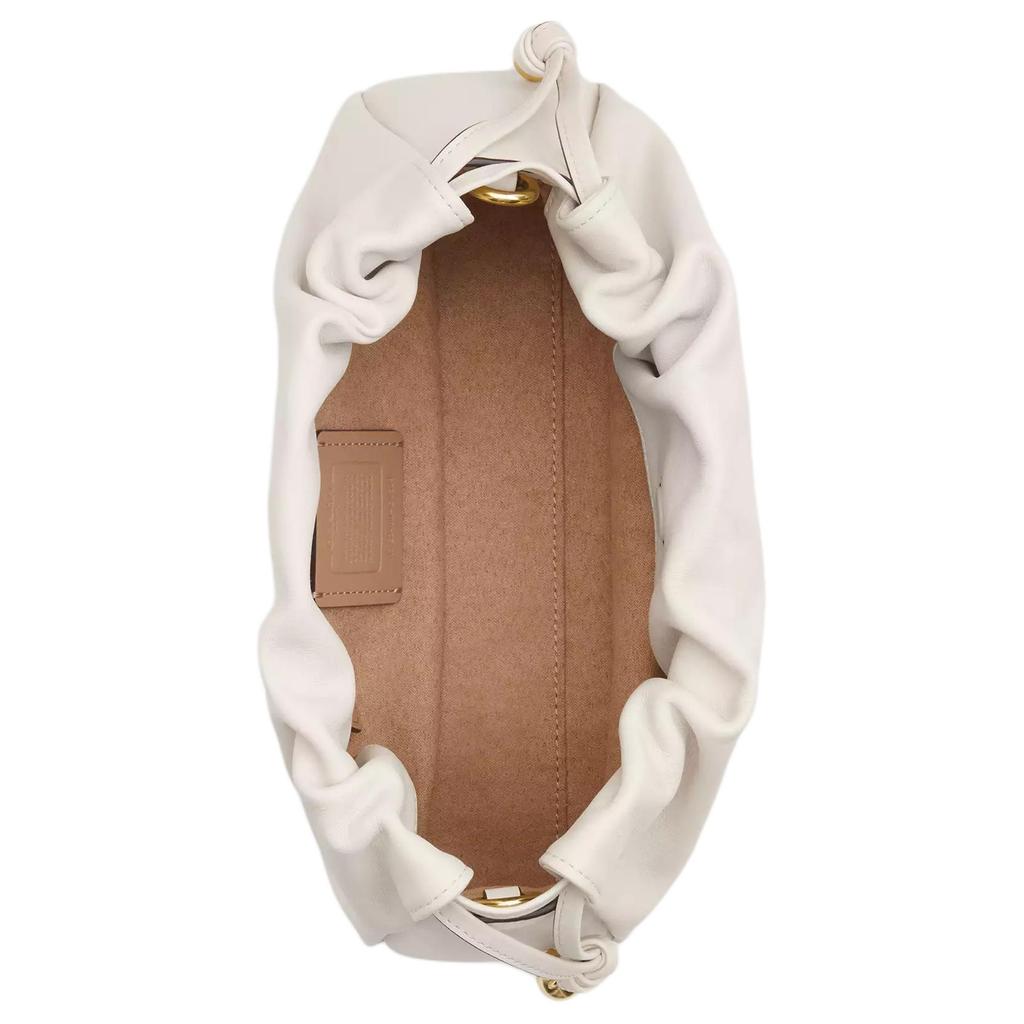 Coach Faye 26 Logo Kordelzug Magnetverschluss Leder Wolken Tasche Damen Handtaschen Kreideweiß CV529-IMCHK