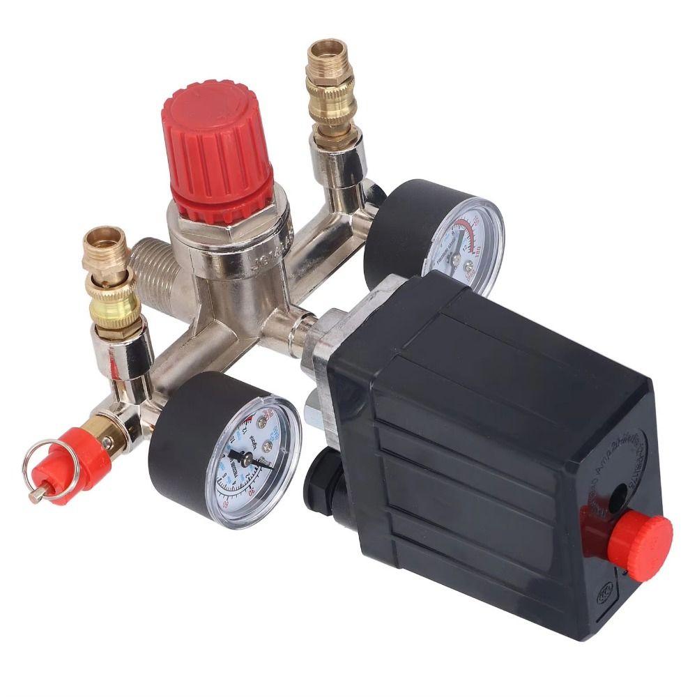 Dual Pressure Gauges Air Compressor Control Switch  Pneumatic Power