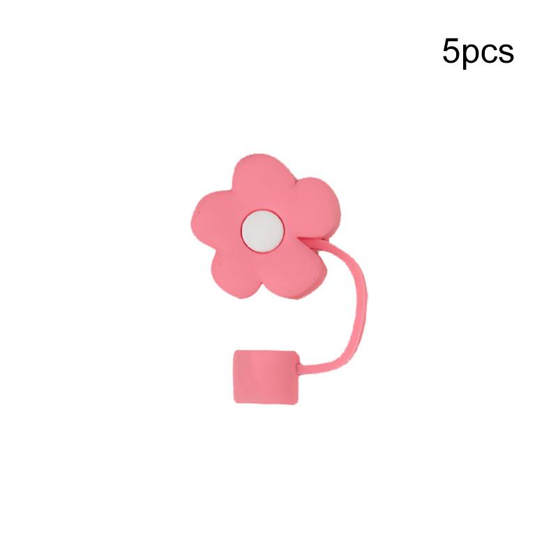 

5 шт. креативные соломенные чехлы, пылезащитные аксессуары в форме цветка розовый