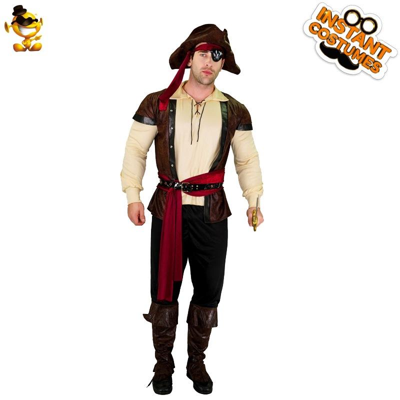 Хэллоуин взрослый большой мужской кожаный пиратский шоу костюм косплей косплей вечеринка сценический костюм One size fits all