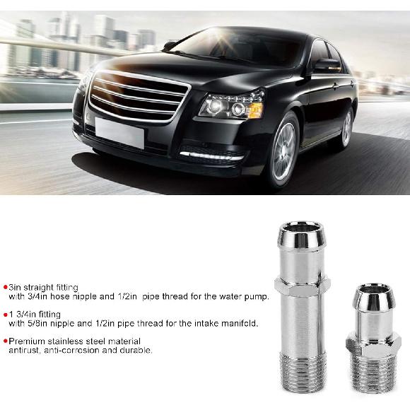 2Pcs Heater Hose Connector - Heater Hose Fittings for 3/4in Water Pump 5/8in Intake Auto Car Accessory