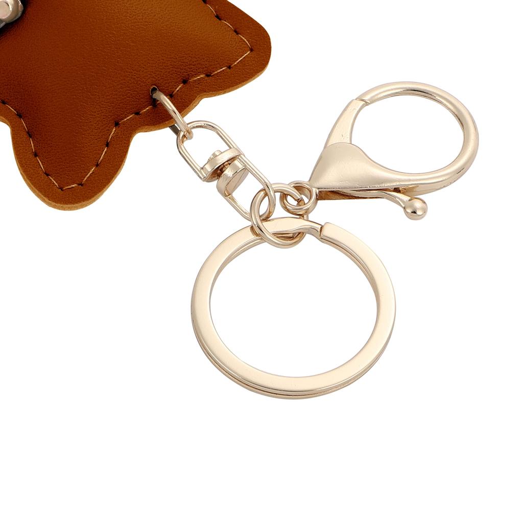 Tonecraft Cat Key Holder, Simple, Orthodox, Bag Charm, Popular, Stylish, Cute, Cat, PU Leather, Squishy, Camel