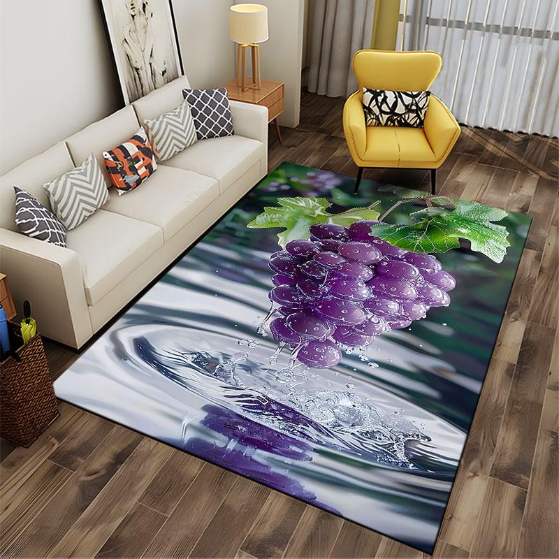 Purple Grapes with Water Ripples suitable as a non-slip mat for the living room or bedroom sofa